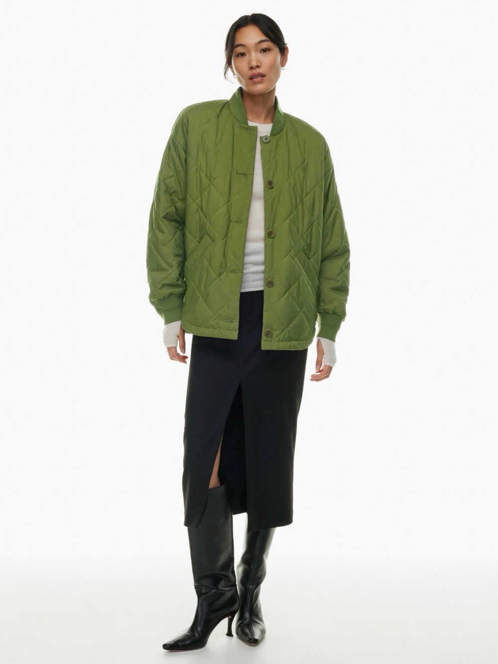Aritzia Wilfred New Pavant Quilted Jacket Size 2XS in Grotto Green